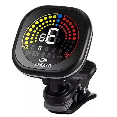 LEKATO Bass Ukulele Violin Guitar Tuner Clip On Chromatic Tuner LCD Display  • $23.99