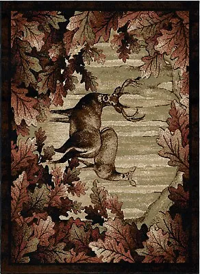 Whitetail Woods Cabin Area Rug Lodge Deer Buck Doe Antler *FREE SHIPPING* • $39.99