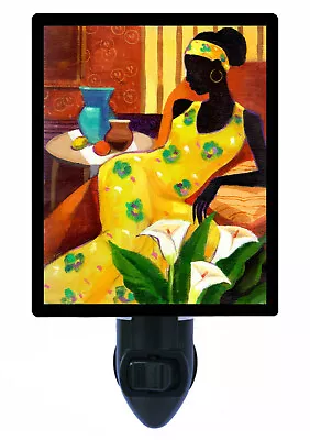 Ethnic And Cultural Decorative Photo Night Light Woman With Blue Vase • $26.99