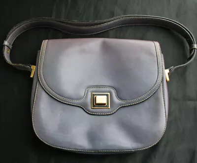 Vintage GUCCI Gunmetal Leather Turn Latch Shoulder Bag  • $94.99