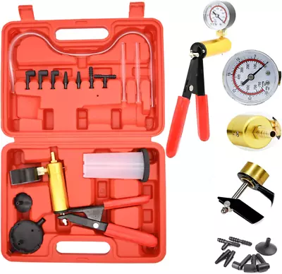 Hand Held Vacuum And Pressure Pump Tester Tool Brake Bleeder + Case For Car Moto • $12.99