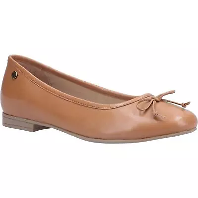 Hush Puppies Naomi Tan Ladies Memory Foam Slip On Ballet Pumps Shoes • £39.99