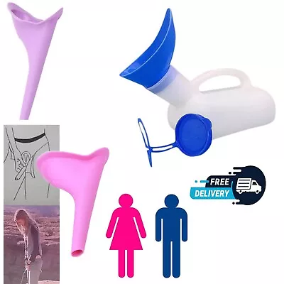 Urinal Urine Wee Bottle Male Female She Funnel Travel Camping Toilet Portable • £5.49