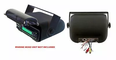 PYLE PLMRCB3 Universal Marine Stereo Housing W/Full Chassis Wired Casing (Black) • $41.14