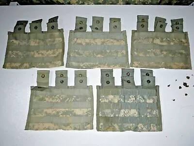 Lot Of 5 US Military Triple Three 3 Mag Magazine Pouch MOLLE ACU 3 X 30 ROUND GC • $3.75