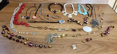 Necklace Jewelry Mixed Lot For Wear Or Resale Misc Vintage Modern • $28