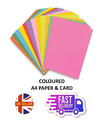 £5.49 • Buy A4 Coloured Paper OR Card Arts & Craft Sheets Ream - 80gsm 160gsm Printer Copier