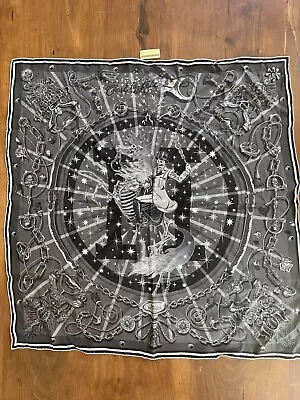 Authentic With Tag Hermes 70 Cm Silk Scarf  C'est La Fete 27 X27  Gray • £770.06