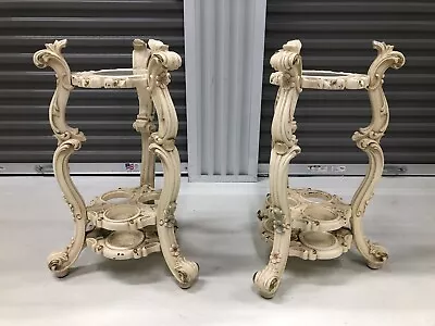 Pair Of Italian Carved Roma Cocktail Tables Rococo • $599.99
