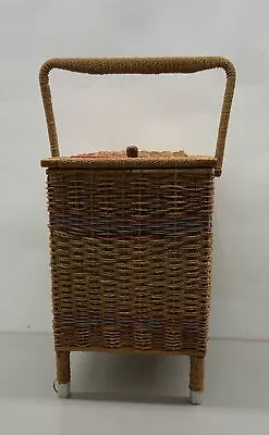 Vintage Tall Wicker Sewing Basket • $14.99