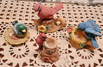 Vintage Woodland Birds In Nests And Tree Trunks Ceramic Mini Tea Set 6 Piece • $16