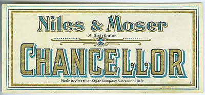 Old Niles & Moser Denver Tobacco Embossed Cigar Box Label Free Ship On Sale Ad18 • $18