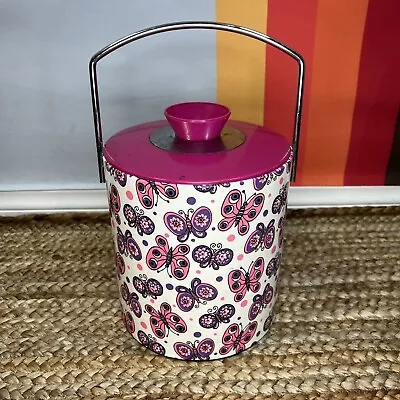 Vintage Mid Century 60s Pink Butterfly Ice Bucket  • $40