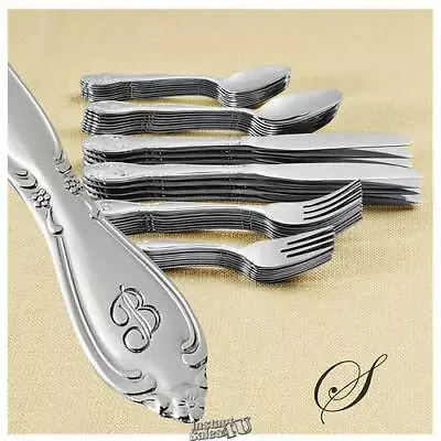 Rose Monogrammed 46-Piece Flatware Set  N  Stainless Steel Dishwasher Safe       • $69.99