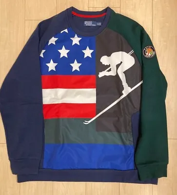 POLO RALPH LAUREN Downhill Skier American Flag Sweater RARE Size XL JAPAN • $268