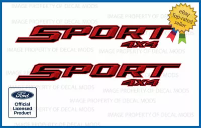 (2x) 2015 - 2024 Ford F150 SPORT 4x4 Side Graphic Decal Black Red Sticker FH1B5 • $23.96