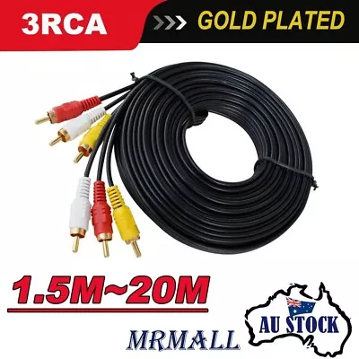 Premium 3RCA To 3 RCA M/M Cord Male AV Audio Video Composite Cable TV DVD AU • $7.65