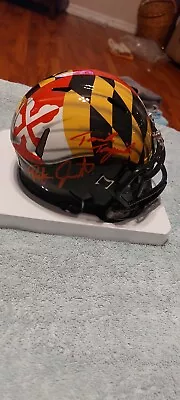 Maryland Taulia Tagovailoa & Rakim Jarrett Signed Speed Mini Helmet BAS Witness • $49.99