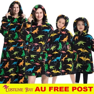 Oversized Adult 1.4m Long Kid Toddler Hooded Blanket Hoodie Ultra Sweatshirt AU • $32.95