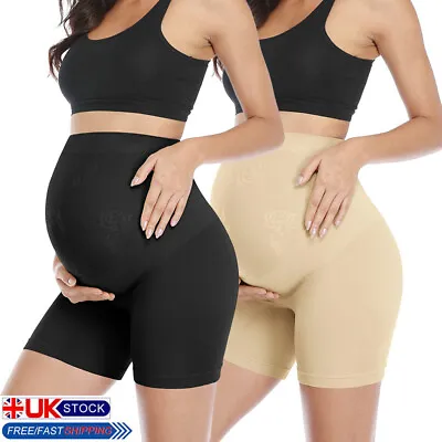 Seamless Pregnancy Shapewear High Waist Shorts Mid-Thigh Belly Support Underwear • £7.99