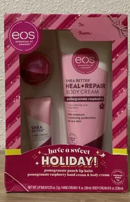 📀 EOS Pomegranate Lip Balm Hand Cream & Body Cream - 3pc Set *Distressed Box* • $19.99