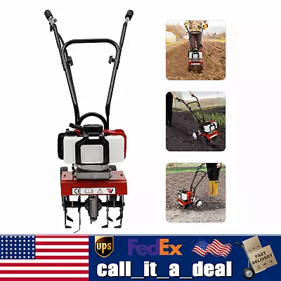 Mini Tiller Cultivator 2Stroke Gasoline Engine Yard Rototiller Tilling Tool 52CC • $182