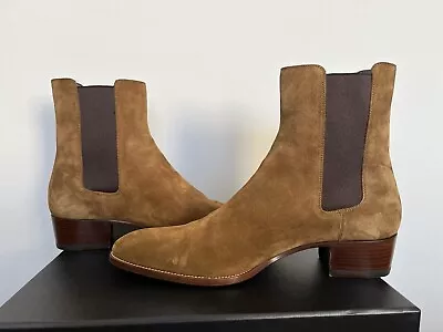 Saint Laurent Wyatt Chelsea Boots Suede Brown Tobacco (Like New) Size 44 / US 11 • $429