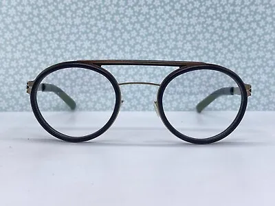 £183.29 • Buy Ic! Berlin Eyeglasses Frames Men Silver Black Midtown Round Panto Width Nose M