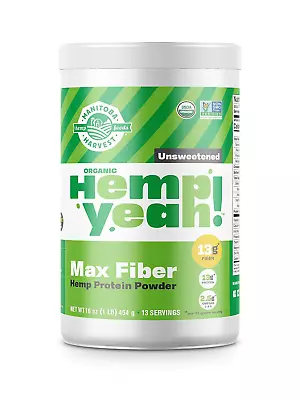 Manitoba Harvest Hemp Yeah! Organic Max Fiber Protein Powder Unsweetened 16oz; • $23.09