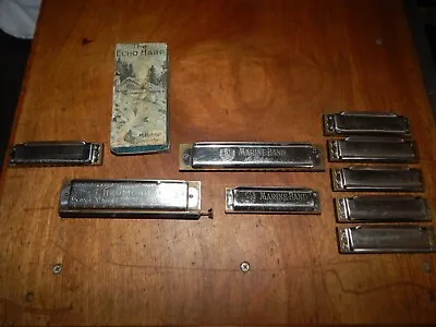 Vintage M. Hohner Super Chromonica Marine Band Blues Harp Echo Box Lot  • $98