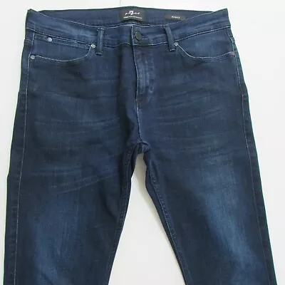 7 For All Mankind Jeans Mens W33 L33 Blue Skinny Stretch Ronnie Luxe Performance • $34.95