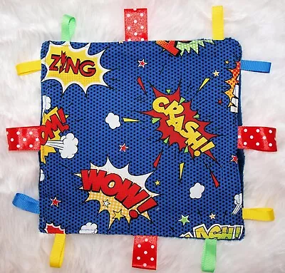 Baby Taggie | Taggy | Soft Toy | Sensory Blanket | Minky Gift | Batman Crash • $14.50