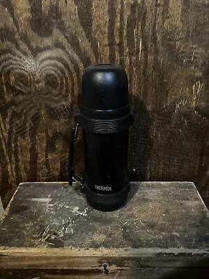#**Donation VINTAGE THERMOS BRAND THERMAX THERMOS BLACK 12 1/2  TALL**# • $10
