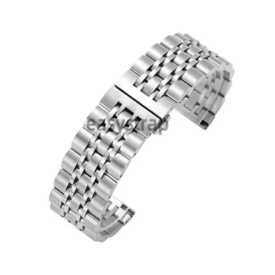 New 20mm 22mm Solid Bracelet Stainless Steel Replacement Metal Watch Strap Band • $9.98