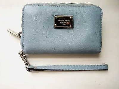 Michael Kors Blue Textured Leather Wallet Wristlet • $32