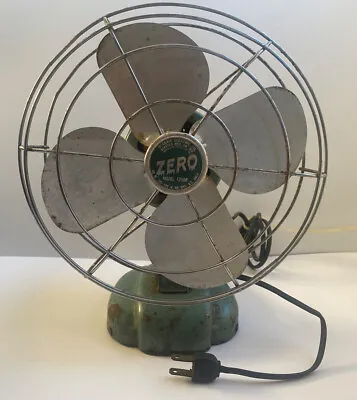 ZERO Vintage Electric Fan McGraw Bersted Co. Small Metal Desk Top Model 1250R • $30