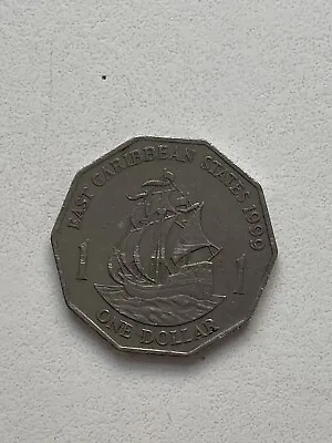 EAST CARIBBEAN STATES COIN 1989  1 DOLLAR  Very Rare Collectible • £7.50