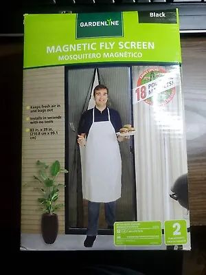 Gardenline Magnetic Fly Screen Black 83x39 Inches • $7.99