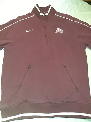 Nike Mississippi State Bully Bulldog University 1/2  Zip Sweatshirt Size Medium  • $25