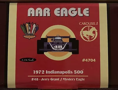 Carousel 1 - Aar Mystery Eagle Jerry Grant 1972 Indianapolis 500 Race Car 1/18 • $210