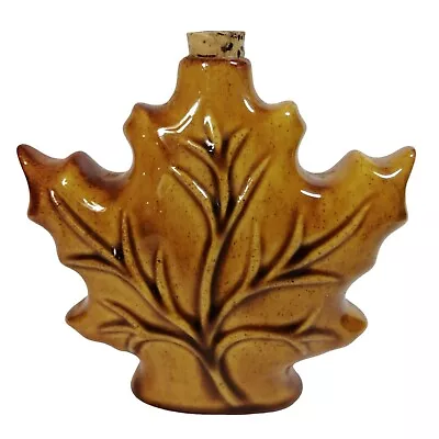 RARE Vintage Beauce Art Pottery Maple Leaf Bottle With Stopper Cb Canada 3917 • $29.04