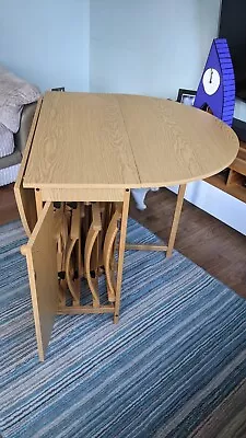 Oval Folding Dining Table And 4 Chairs - Oak Stain • £30