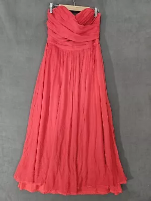 J. Crew Taryn Pink Coral 100% Silk Crepe Bridesmaid Formal Dress Back Zip 10P • $35