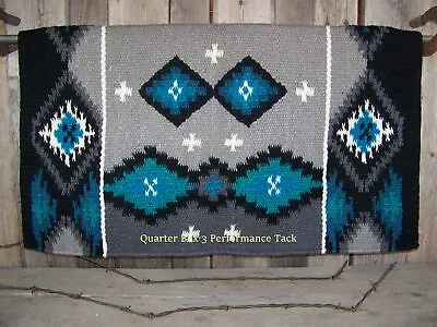 Square-Cut Show Blanket - 38x34 (Ash/Cream And Blue Accents) By Mayatex • $119.50