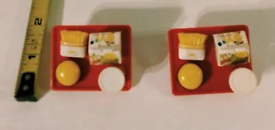 Barbie Stacie McDonalds Happy Meal Tray Miniature Food W/ Arm Clips Lot Of 2  • $14.99