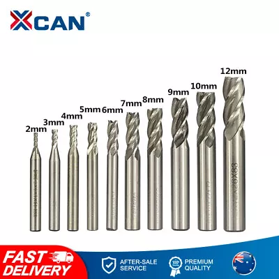 10Pcs 4 Flute 2-12mm End Mill CNC Milling Cutter Slot Drill Bit HSS 4241 Tools • $23.99
