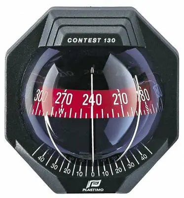 Nautoscontest 130 Compass - 17292 - Vertical Mount - Black Compass With Red Card • $291.70