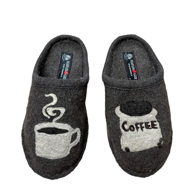 £43.25 • Buy Haflinger Novelty Coffee Slippers Size 37 US 6 Earth Brown Slip On Cozy Wool