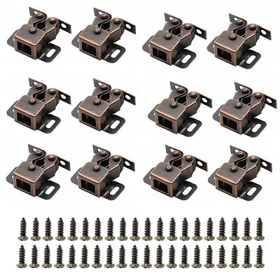 12 X Vintage Bronze Double Roller Catch Cupboard Cabinet Door Closet Latch B330 • $7.99