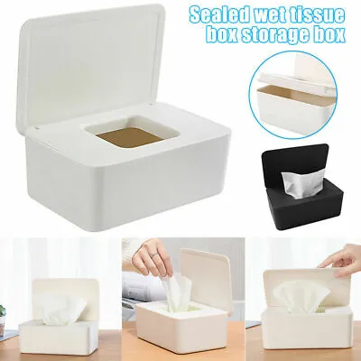 Tissue Box Holder Wet Wipes Dispenser Paper Storage Case With Lid Dustproof UK • £6.49